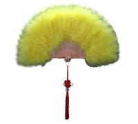 UncleS Fan de plumes professionnel Plume des années 1920 Ventilateur de plumes vintage parfait pour les femmes Costume de soirée dansante Spectacles de scène Ventilateur pliable