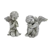 UncleS Figurine de fille en résine - Sculpture de prière paisible - Ornements de bureau - Petites fées décoratives pour la maison, le café