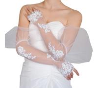 UncleS Gants Blancs De Mariage Costume Fête D'opéra Concert Mariage Pour Mariée Et Demoiselles D'honneur Gants Mariée En Dentelle Pour Mariages Et Fêtes