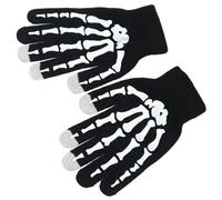 UncleS Gants squelette phosphorescents pour tous les âges - Accessoires de costume - Noctilucence - Gants complets - Squelette, Noir , taille unique
