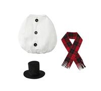 UncleS Holiday Yard Geese Decoration 23In Porch Display Snowman Costume with Hat for Christmas Garden Yard Statue Decors Porch Costume