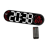 UncleS Horloge Murale Numérique Contemporaine avec Télécommande 2 Alarmes Affichage De La Température Et Fonctionnalités Multifonctionnelles Large Digital Wall Clock