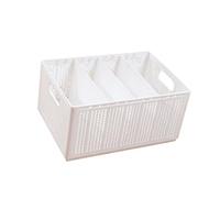 UncleS Japanese Foldable Organiser Bin Sturdy PP Construction Divided Sections for Socks Bras Underwear Organization Tool Foldable Organiser Bin