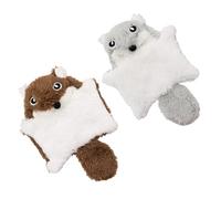 UncleS Jouet Teaser en Peluche pour Chats 2 Pièces Écureuils pour S'engager dans Une Chasse De Dentition Active avec Papier Froissé Jouet Portable