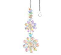 UncleS Le soleil de fleurs en cristal attrape avec double fleurs réflecteur de balcon pour jardin maison lumière en cristal attrape-fleurs