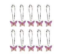 UncleS Lot de 10 crochets de rideau de douche colorés en acrylique - Anneaux métalliques résistants à la rouille - Glissement lisse - Pour décoration de salle de bain - Accessoires de salle de bain