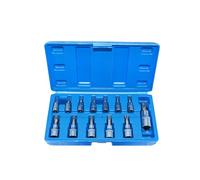UncleS Lot de 13 douilles hexagonales pour différentes tailles de vis à écrou T8-T60 - Clé à douille professionnelle en acier 1/4", 3/8", 1/2", pour réparation automobile