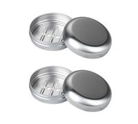 UncleS Lot de 2 porte-savon en aluminium Taille de voyage Bol en métal avec gouttes pour salle de bain et cuisine Porte-savon en aluminium