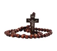 UncleS Magnifiques perles de rose en bois magnifiquement fabriquées pour les croyants chrétiens qui offrent des perles de prière à l'église, taille unique, comme décrit, Comme décrit