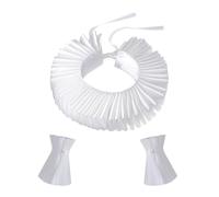 UncleS Manchette de cou à volants victoriens et faux poignets pour costumes d'Halloween et jeux de rôle historiques, Set de faux leader, taille unique