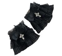 UncleS Manchettes amovibles délicates sombres détaillées mariage chauffe-poignet jumelé pour pulls chemises accessoires nœud papillon, Arc croisé, taille unique