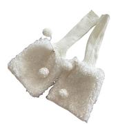 UncleS Mode Mignonne Nœud Arc Fuzzy Tricot Épissure Jambières Écailles en Peluche Chaussettes sans Pieds Gaments de Jambe pour les fêtes costumées Vêtements de rue décontractés