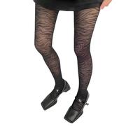 UncleS Mode Zèbres Noirs Rayés Collants à Motifs Élégant Femmes Japonais Vintage Collants Résille Nues Bas Collants, Noir , taille unique