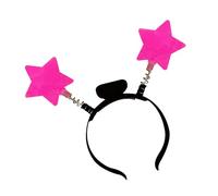 UncleS Nouvel An Star Bandeau Fête Costume Lumineux 2025 Karaoké Photo Accessoires Blingbling Hair Hoop Night Club Lampe Bandeau Masse pour Enfants Femmes, Rouge chiné, taille unique