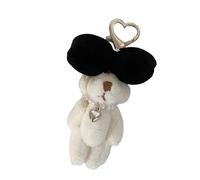 UncleS Ours en peluche à la mode avec nœud papillon Porte-clés doux Chauffage Animal Charme Téléphone Portable Ornement suspendu pour une utilisation quotidienne Porte-clés à la mode, Boucle d'amour