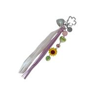 UncleS Pendentif décoratif tournesol pour porte-monnaie et sac d'école Mode Porte-clés Ornement Perle colorée Porte-clés Décoration Sac à main Accessoires