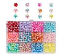 UncleS Perles artificielles pour la décoration artisanale 1200 pièces 6 mm couture sur perles avec trous pour la fabrication de bijoux avec charme et lettres