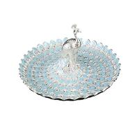 UncleS Plateau de service complexe en métal gaufré motif paon durable 20 cm pour les réunions de famille Bol décoratif