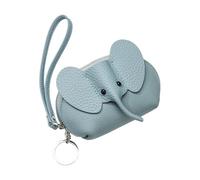 UncleS Porte-Cartes en Cuir Imprimé Éléphant Breloque Élégante -Monnaie À Fermeture Éclair pour Cartes Et Pièces De en Cuir Véritable