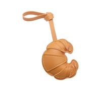 UncleS Porte-clés créatif en forme de croissants - En cuir - Décoration pour la maison, la voiture, le bureau - Accessoire portable pour sac à dos, Curcuma, taille unique