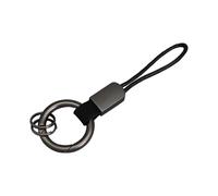 UncleS Porte-clés en cuir gravable avec fermeture à boucle sécurisée et câble de poignet Support de voiture multi-usage pour un usage quotidien Résistant aux rayures, Noir , Gold-color