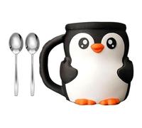 UncleS Porte-pintes de crème glacée en forme de pingouins avec tiroir et 2 cuillères antigel pour friandises froides, organiseurs de rangement de crème glacée