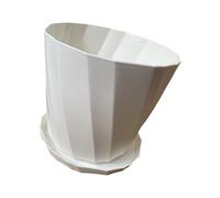 UncleS Pot de fleurs blanc respirant pour plantes - Ornement de bureau - Pots de plantes artisanaux - Décors de plantes - Paysage - Artisanat - Décors polyvalents - Pot de fleurs