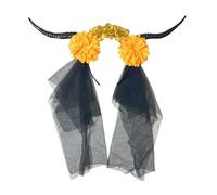 UncleS Punk Antilope Horn Hairhoop avec voile pour cosplay, fête, Halloween, fête de cheveux, bandeau à fleurs, costume de cosplay, or, taille unique