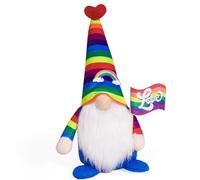 UncleS Rainbow Festival Gnomes Poupées en peluche avec bannières Ornement Maison Tomtes Tabletop Figurines Cadeau Vacances Fête Décoration Noël et décorations de fête arc-en-ciel