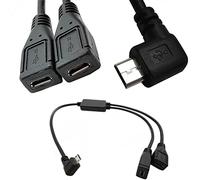 UncleS Répartiteur et câble USB 5 broches mâle vers 2 prises femelles Y câble répartiteur gauche droite chargeur adaptateur câble de données de charge