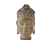 UncleS Sculpture de tête de bouddhas en résine avec pierre couleur pierre statue de tête religieuse bouddhiste pour la relaxation spirituelle décors ornement méditations statue bouddhas décors
