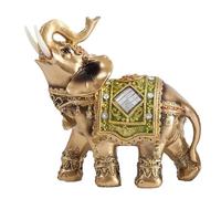 UncleS Sculpture D'éléphant Dorée Élégante en 3 Tailles Feng Shui Décoration De Maison De Bureau Statue en Résine Article Attirant La Richesse Statue D'éléphant