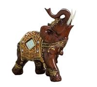 UncleS Sculpture D'éléphant Dorée Élégante en 3 Tailles Feng Shui Décoration De Maison De Bureau Statue en Résine Article Attirant La Richesse Statue D'éléphant