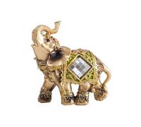 UncleS Sculpture D'éléphant Dorée Élégante en 3 Tailles Feng Shui Décoration De Maison De Bureau Statue en Résine Article Attirant La Richesse Statue D'éléphant