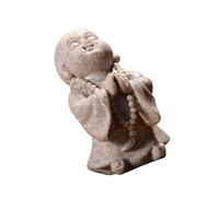 UncleS Statue de moine en résine - Sculpture bouddhiste pour ceux qui apprécient la culture orientale et la paix - Figurine couleur sable