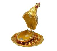 UncleS Strass chinois traditionnels en métal pondent des œufs Figurines Fengshui Ornement pour la maison et le bureau Décors chinois Fortunes Statue de fortune