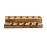 UncleS Styles vintage Brûlé Porte-bouteilles d'huile marron 2 couches Gain de place Salle de bain Plan de travail Organisateurs debout Table en bois Support d'huile essentielle