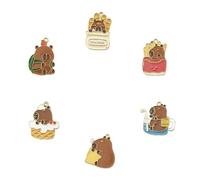UncleS Stylish Elegant Color Capybaras Alloy Keychain Charm Pendant Versatile Dress Up Accessory for Everyday Use Animal