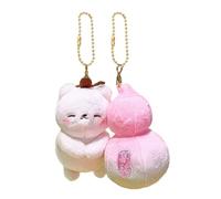UncleS Sweet Cartoon Porte-clés en peluche chat citrouille ludique ensemble de fromage en peluche paires d'aimants doux pour sacs à dos porte-clés doux au toucher, b, taille unique