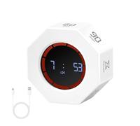 UncleS Timer De Rotatif Automatique Rotation Automatique Rechargeable Visual Countdown Device ABS Texture Adaptée Travail Cuisine Focus Timer Travail Silencieux
