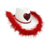 UncleS Vintage Western Extérieur Soleil Destere Queue de Cheval Large Chapeaux Frontière pour les amateurs de plein air Unique, rouge, taille unique