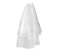 UncleS Voile de mariée délicat Mantilla Double couche Chapeaux Perles Bachelorette Fête Mariée Cheveux Bijoux Couverture de tête Tulle Doux