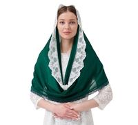 UncleS Voile polyvalent en dentelle Mantilla Vêtements quotidiens Femmes Mariage Chapeaux pour communion et occasions spéciales Communion, Noir/vert, taille unique