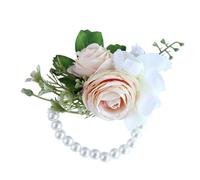 UncleS Wedding Accessories Artificial Silk Flower Rose Wrist Corsages Boutonniere Natural Looking Bracelet for Wedding Silk Boutonniere