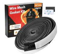 UNCO - Joint de fumoir, 4,6 m, 1,27 x 0,3 cm, kit de joints en maille métallique pour Kamado Big Grill Joe Joint de rechange en fibre de verre haute température pour barbecue Fumoir Joint autocollant