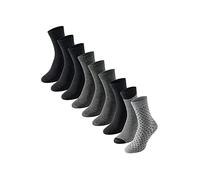 Uncover by Schiesser Damen 9 Pack Socken Strümpfe-Sparpack Chaussettes, 4X Schwarz / 3X Anthrazit Mel. / 1x SW/GR Gestreift / 1x Grau/SW, 6-8 (Lot de 9) Femme