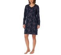 Uncover by Schiesser Damen Nachthemd Langarm-Nachtwäsche Chemise, Bleu Nuit_182851, 38 Femmes