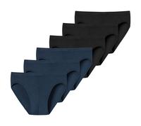 Uncover by Schiesser Herren Slip Coton Supermini 6er Lot - Noir/Dunkelblau