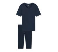 Uncover by Schiesser Schlafanzug 3/4, Pyjama 3/4 Femme, Dunkelblau, 36