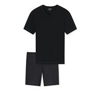 Uncover by Schiesser Schlafanzug Kurz Pyjama Court, Schwarz, 50 Homme